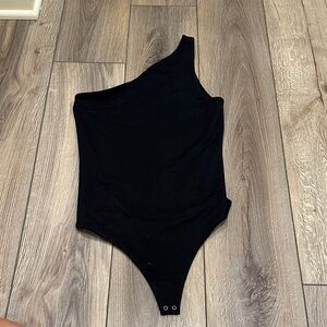 Abercrombie Black One-Shoulder Bodysuit